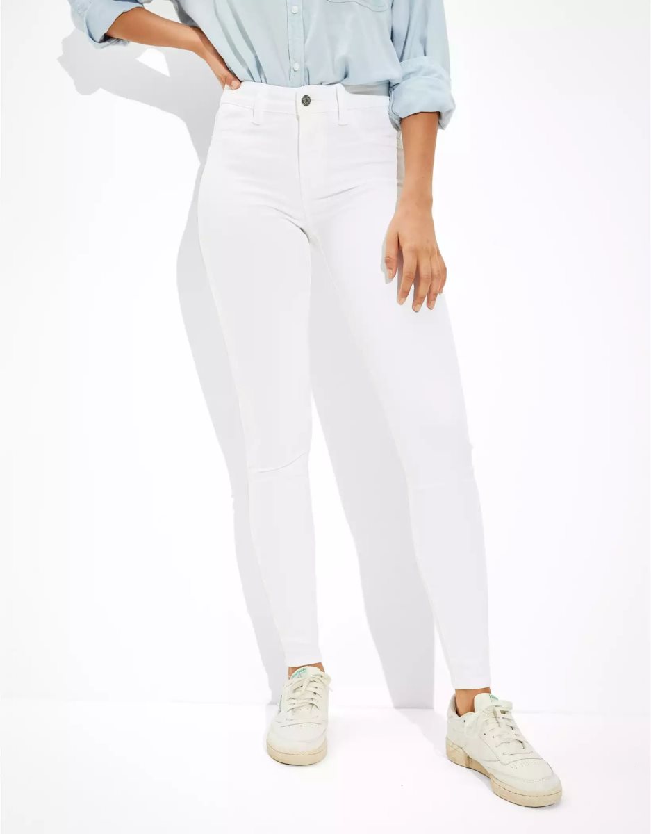 Jean American Eagle AE Ne(x)t Level High-Waisted Jegging Blanche Femme | LGD-37835538